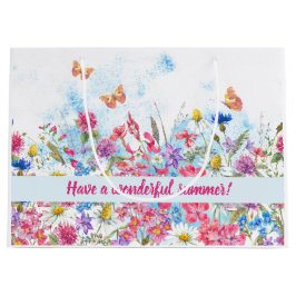Summer Floral Butterfly Personalisierte Geschenkta Große Geschenktüte
