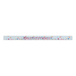 Summer Floral Butterfly Ribbon Ripsband