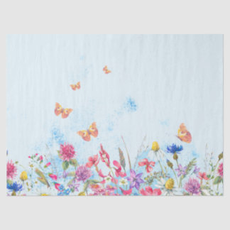 Summer Floral Butterfly Tissue Paper Seidenpapier