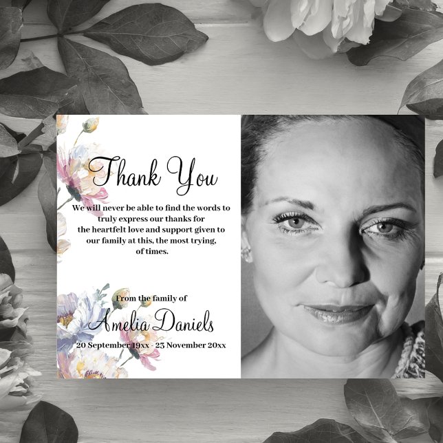 Summer Floral Foto im Gedächtnis Danke Karte (Von Creator hochgeladen)