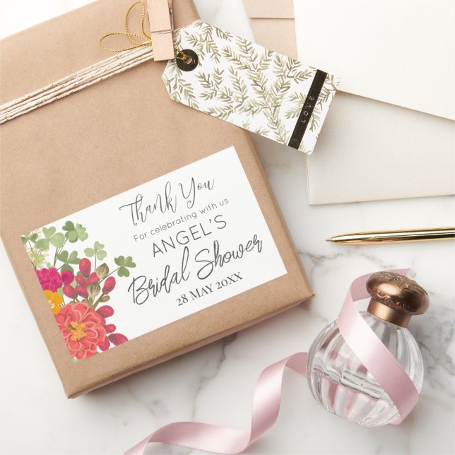 Summer Floral Garden Brautparty Vielen Dank Rechteckiger Aufkleber (Schenken)