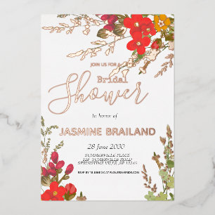 Summer Floral Garden Wildblumen Brautparty Folieneinladung