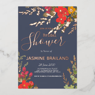 Summer Floral Garden Wildblumen Brautparty Folieneinladung