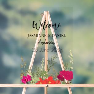 Summer Floral Garden Wildblumen Hochzeit Acrylschild