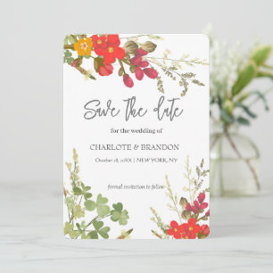 Summer Floral Garden Wildblumen Hochzeit Save The Date