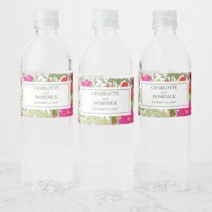 Summer Floral Garden Wildblumen Hochzeit Wasserflaschenetikett