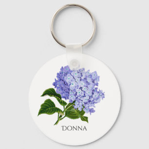 Summer Floral Hydrangea Personalisierte Schlüsselk Schlüsselanhänger