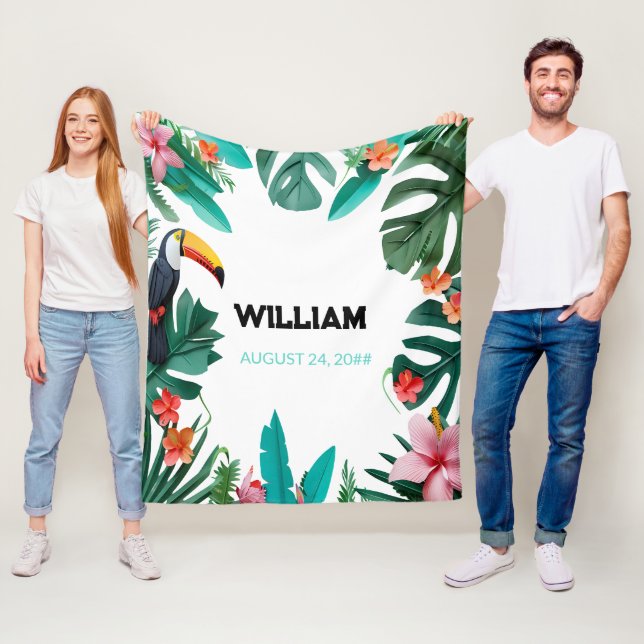 Summer Floral Individuelle Name Kinderzimmer Fleecedecke (Beispiel)