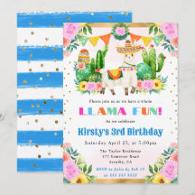 Summer Floral Llama Kindergeburtstag
