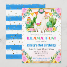 Summer Floral Llama Kindergeburtstag