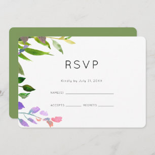 Summer Floral Watercolor Wedding RSVP Einladung