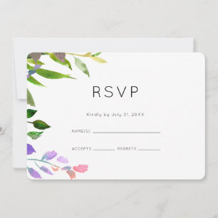 Summer Floral Watercolor Wedding RSVP Einladung