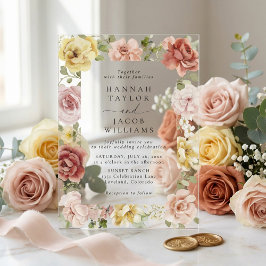 Summer Floral Wedding Acryleinladungen