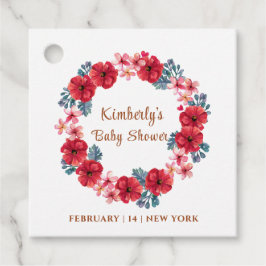 Summer Floral Wreath Baby Dusche Geschenkanhänger