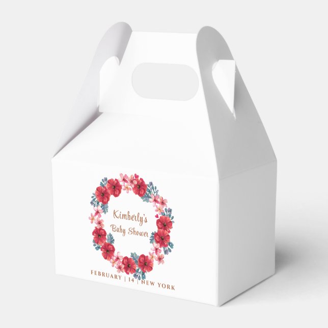 Summer Floral Wreath Baby Dusche Geschenkschachtel (Vorderseite)