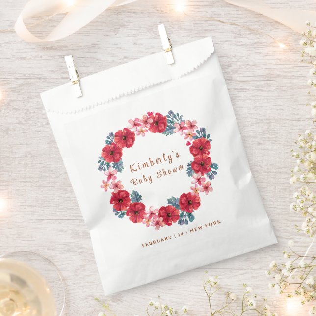 Summer Floral Wreath Baby Dusche Geschenktütchen (Ausgeschnitten)
