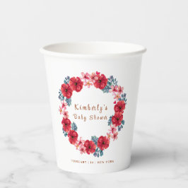 Summer Floral Wreath Baby Dusche Pappbecher