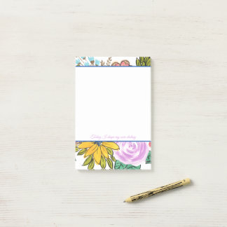 Summer Florals Personalisierte Noten Post-it Klebezettel