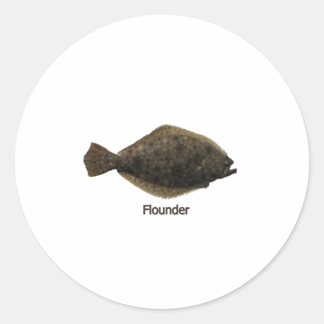 Summer Flounder (Titel) Runder Aufkleber (Vorderseite)