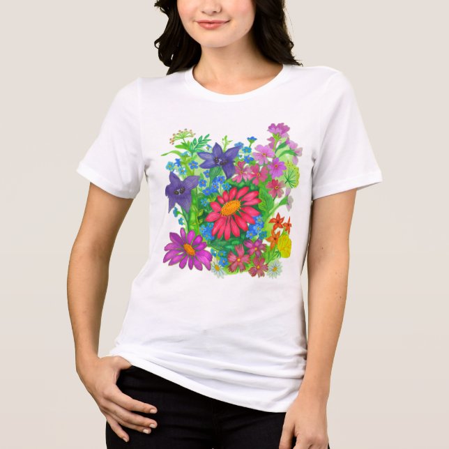 Summer flowers Tri-Blend shirt (Vorderseite)