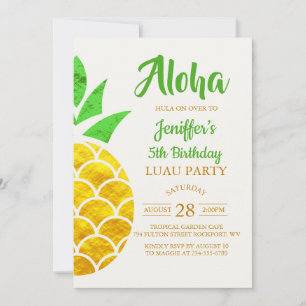 Summer Foil Gold geometrische Ananas   Geburtstag  Einladung