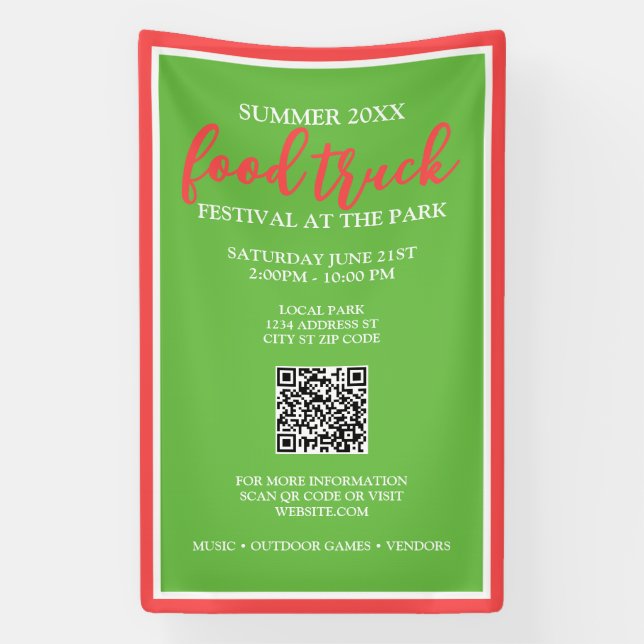 Summer Food Truck Festival Vertical Event Banner (Vertikal)