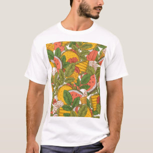 Summer Food Vintag Illustration Muster T-Shirt