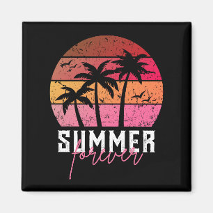 Summer Forever Vintag Retro Sunset Magnet