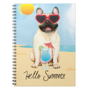Summer French Bulldog Notizblock