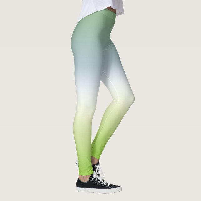 Summer Fresh Gradient Cool Blue Green Ombre Leggings (Rechts)