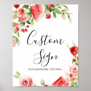 Summer Fruit and Greenery Baby Dusche Custom-Zeich Poster