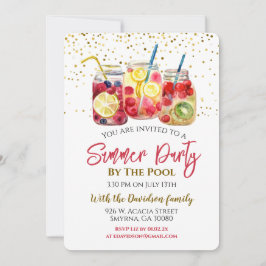 Summer Fruit Cocktail Pool Party Einladung