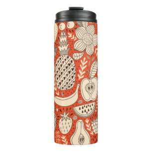 Summer Fruit Doodle Vintag Thermosbecher