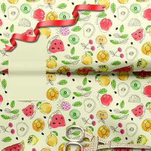 Summer Fruit Pattern   Gelb Seidenpapier