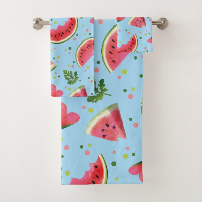 Summer Fruit Pattern Wassermelone Rote Vegetation Badhandtuch Set (Insitu)