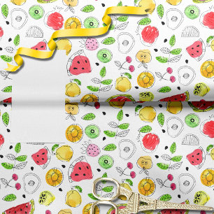 Summer Fruit Pattern weiß Seidenpapier