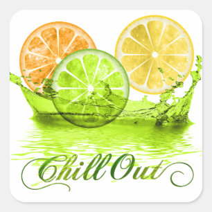Summer Fruit Splash ID165 Quadratischer Aufkleber