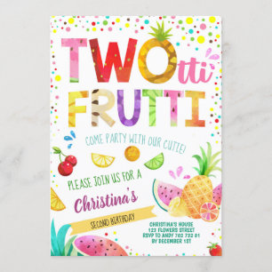 Summer Fruits 2. Girl Geburtstag Twotti Frutti Nie Einladung