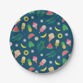 Summer fruits and ice cream  pattern pappteller