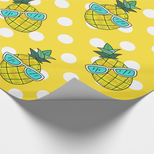 Summer fun Ananas Sonnen-Geschenkpapier Geschenkpapier (Ecke)
