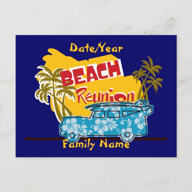 Summer Fun Beach Family Wiedersehen Postcard Postkarte (Vorderseite)