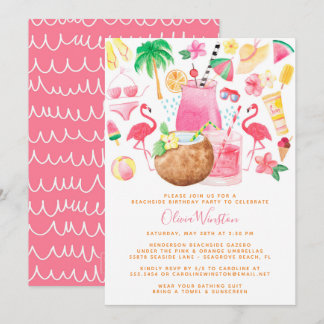 Summer Fun Beach Lover Geburtstagsparty Einladung