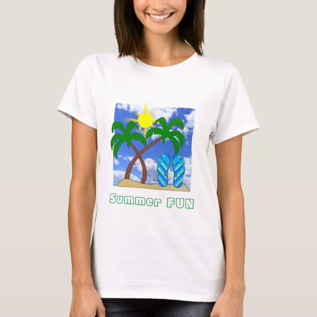 Summer Fun Beach Thema T - Shirt (Vorderseite)