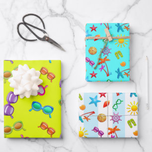 Summer Fun Design Girl's Party Geschenkpapier Set