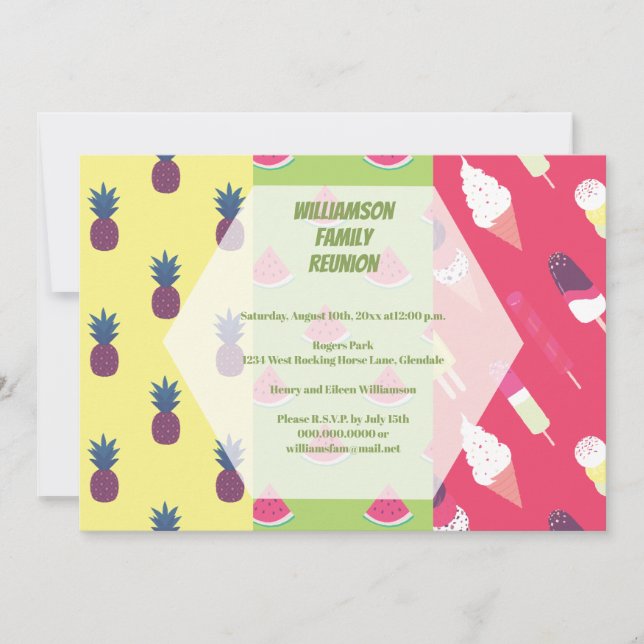 Summer Fun Family Wiedersehen Einladung (Vorderseite)