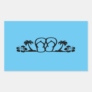 Summer Fun Flip Flops Palm Trees Stickers