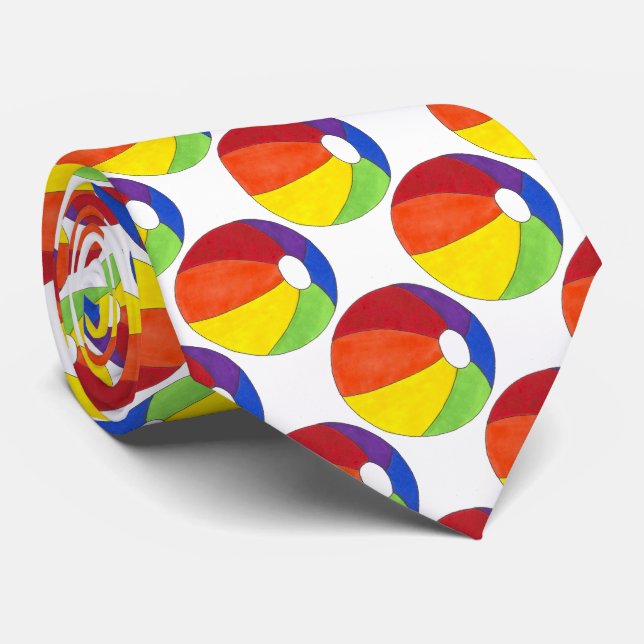Summer Fun Rainbow Beach Ball Beachball Krawatte (Gerollt)