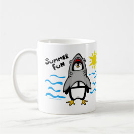 Summer Fun Shark Penguin Kaffeetasse