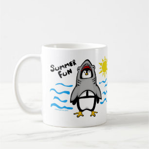 Summer Fun Shark Penguin Kaffeetasse