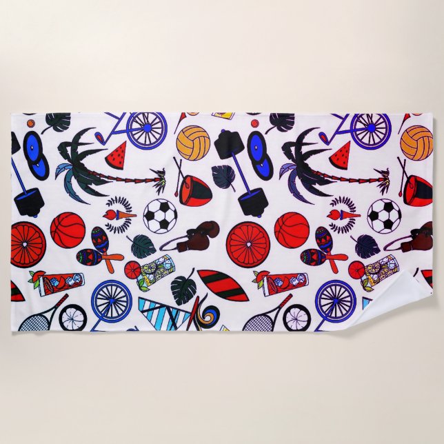 Summer Fun White Strandtuch (Vorderseite)